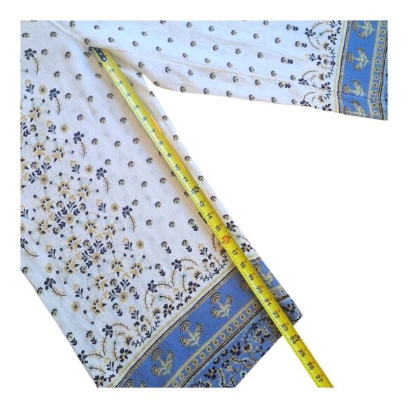 Joie 100% Linen Floral Wide Leg Pant Large Lagenlook Boho Hippie Coastal Pull On - Picture 14 of 16